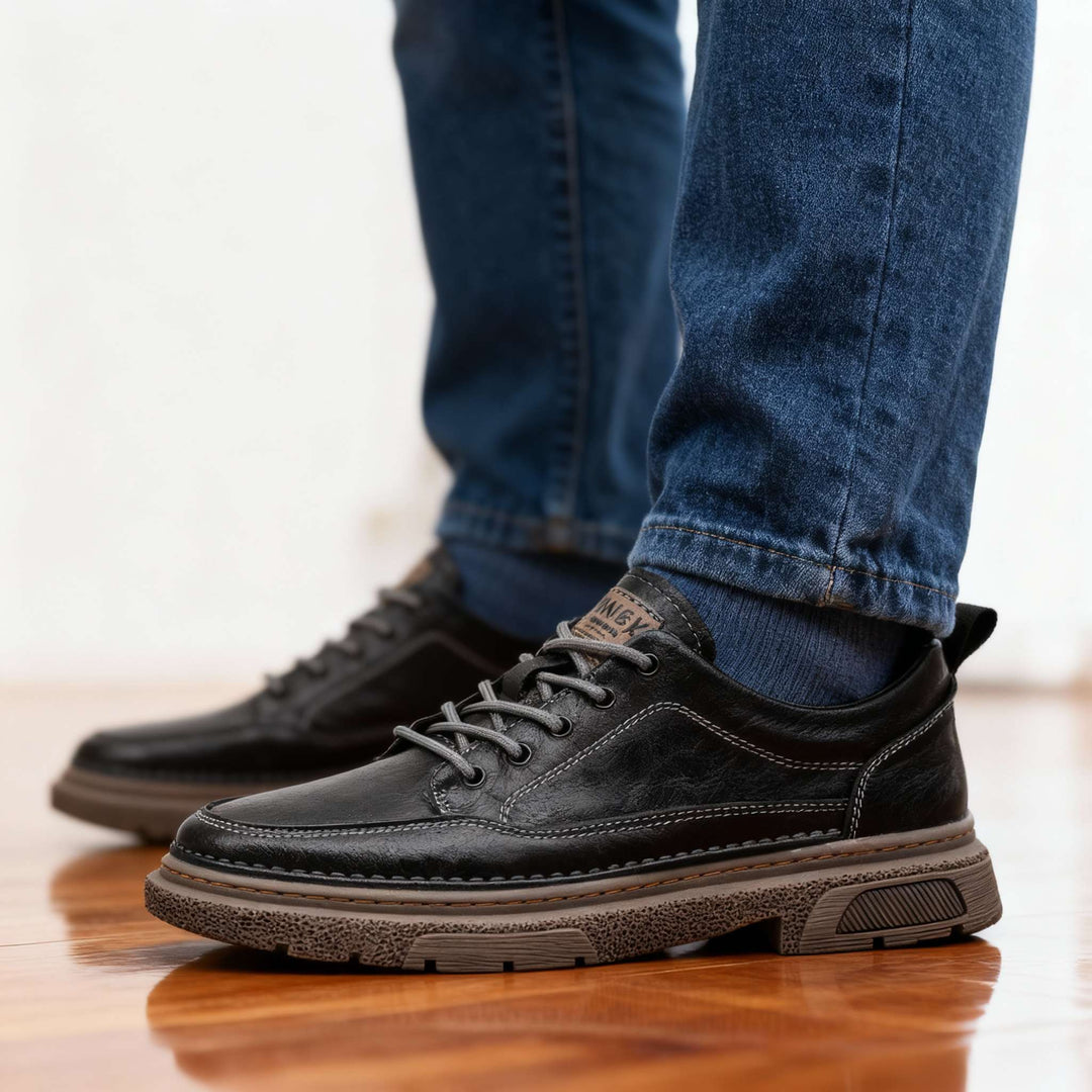 Comfortable Lace Up Leather Sneakers