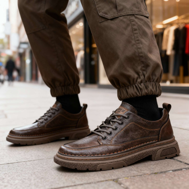 Comfortable Lace Up Leather Sneakers