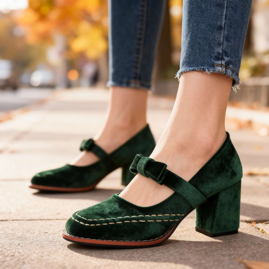 Vintage Block Heel Mary Jane Pumps