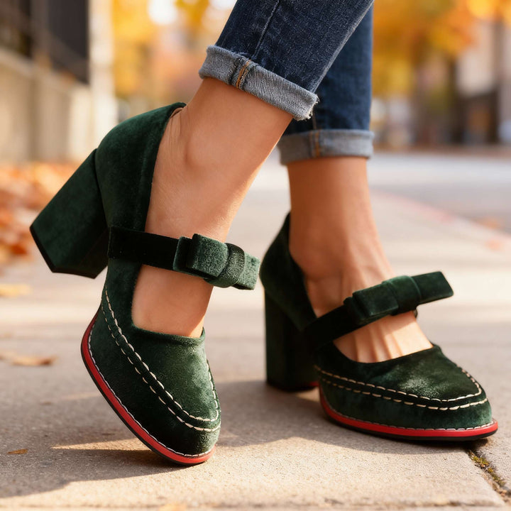 Vintage Block Heel Mary Jane Pumps