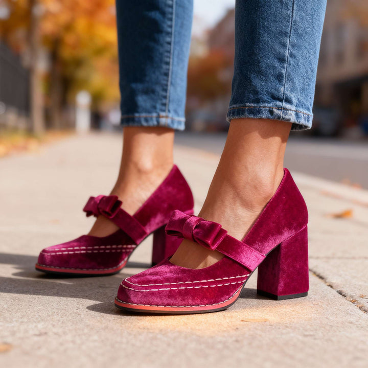 Vintage Block Heel Mary Jane Pumps