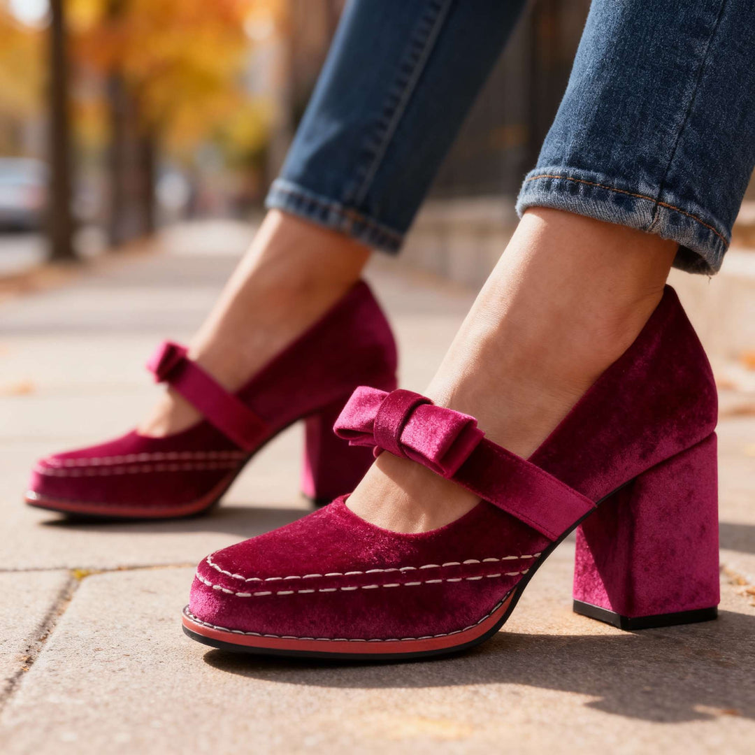 Vintage Block Heel Mary Jane Pumps
