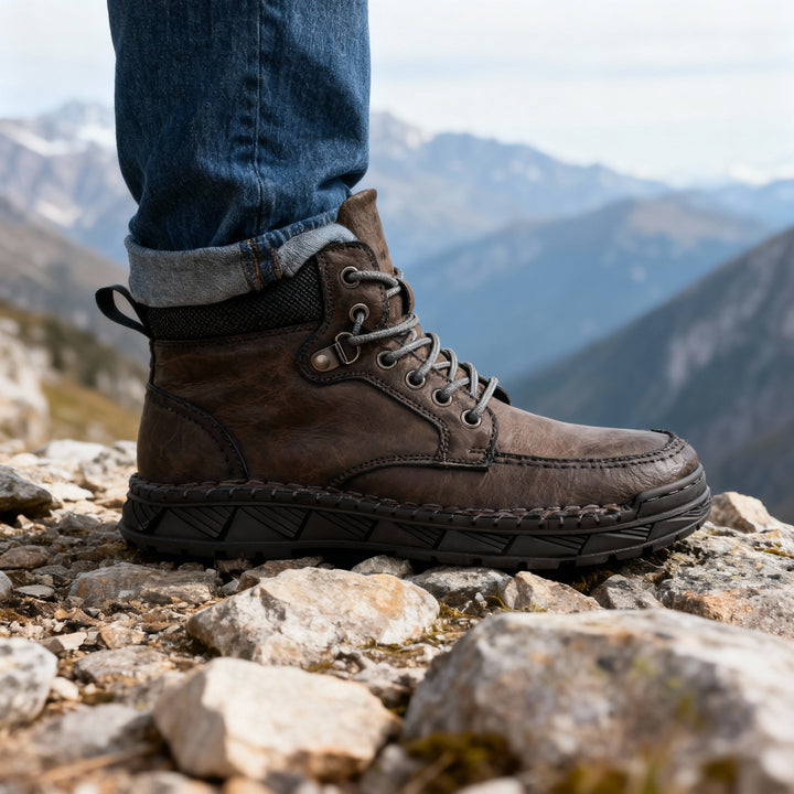 Men's Leather Lace-Up Ankle Boots