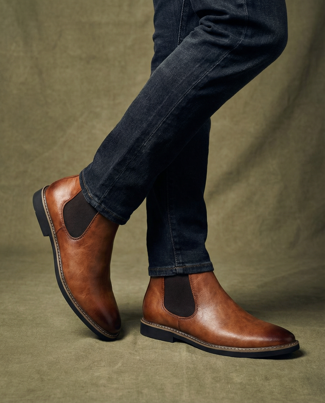 Men's Classic Slip On Leather Chelsea Boots