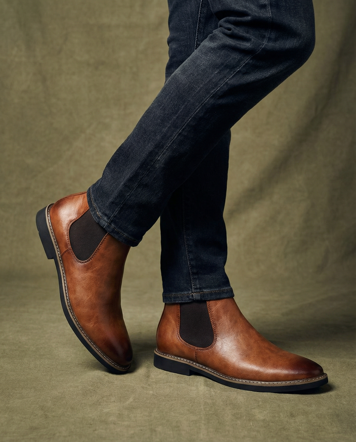 Men's Classic Slip On Leather Chelsea Boots
