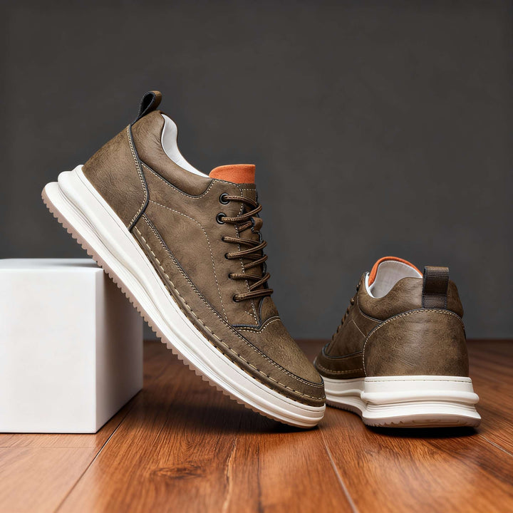 Men's Lace Up Leather Sneakers