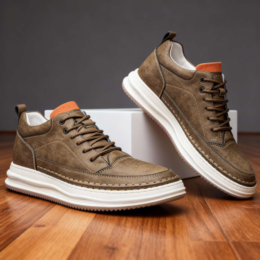 Men's Lace Up Leather Sneakers