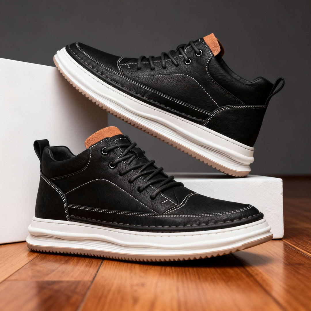Men's Lace Up Leather Sneakers