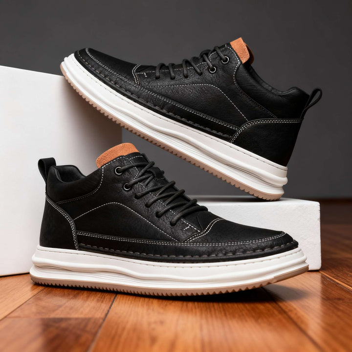 Men's Lace Up Leather Sneakers