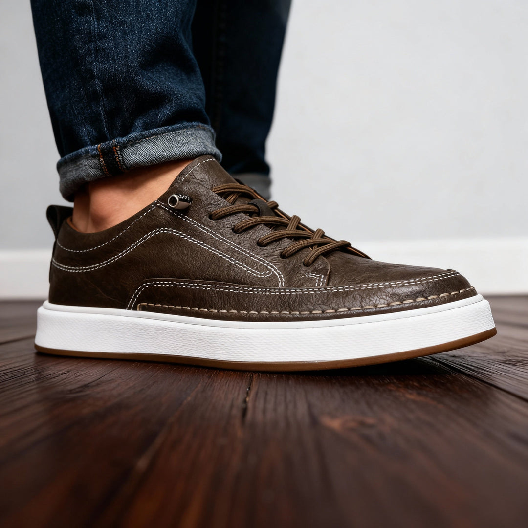 Minimalist Leather Lace Up Sneakers