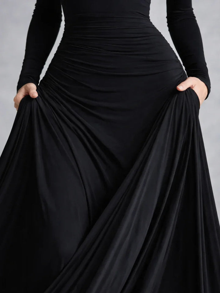 Women's Off-Shoulder Long Sleeve Maxi Dress