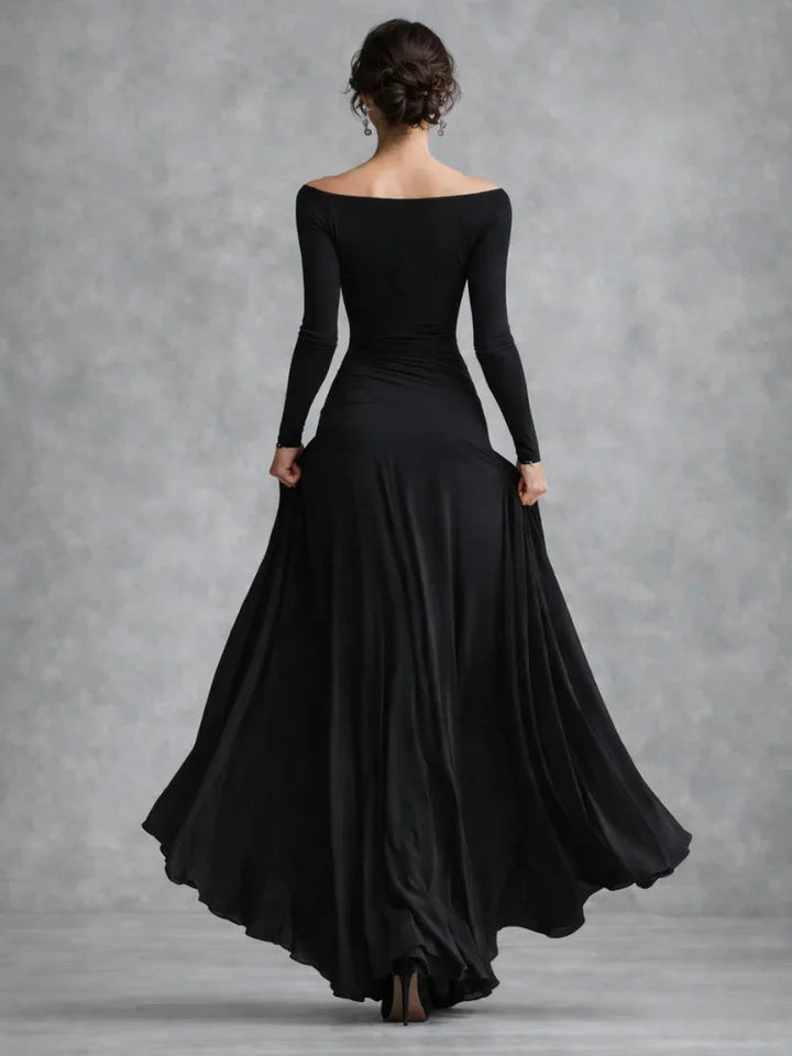 Women's Off-Shoulder Long Sleeve Maxi Dress