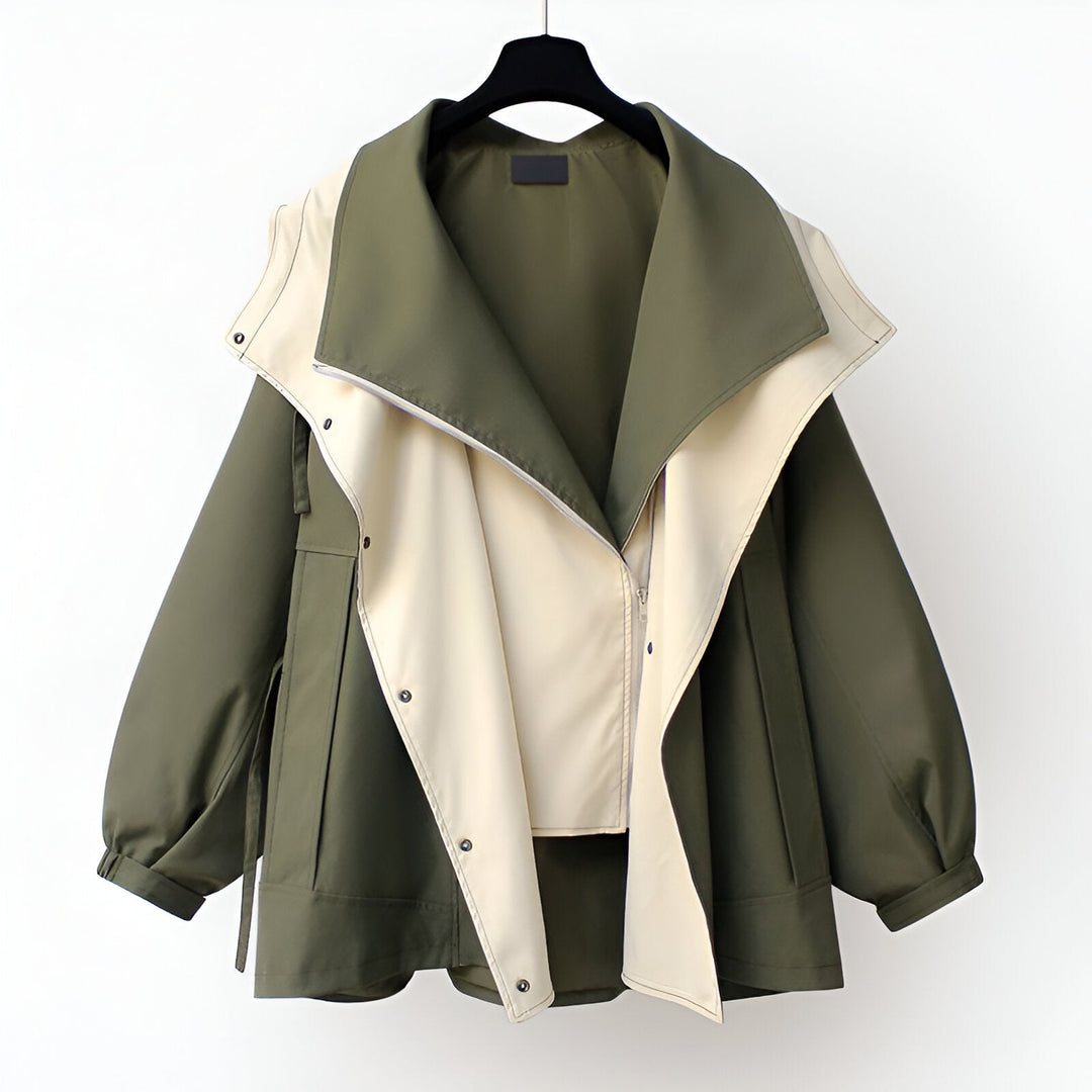 Women's Oversized Contrast Collar Utility Jacket