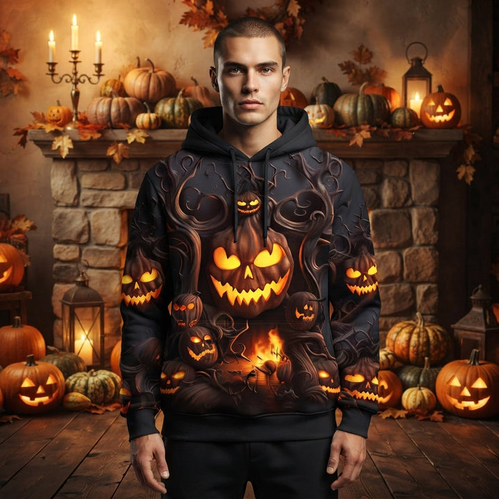 Men's Pumpkin Face Halloween Hoodie
