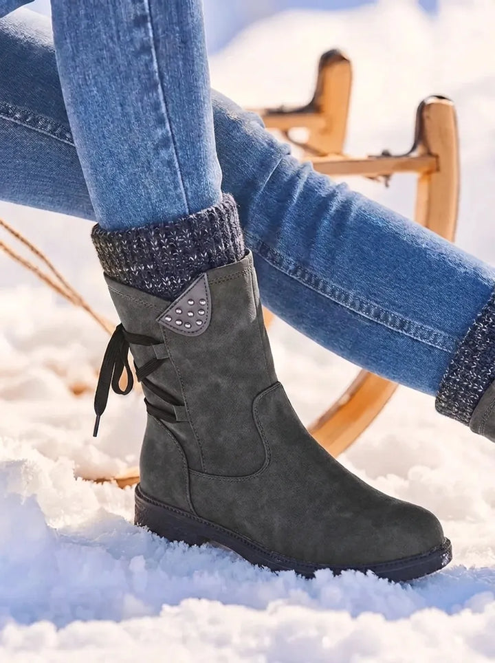 Women's Waterproof Mid Calf Boots with Side Zip
