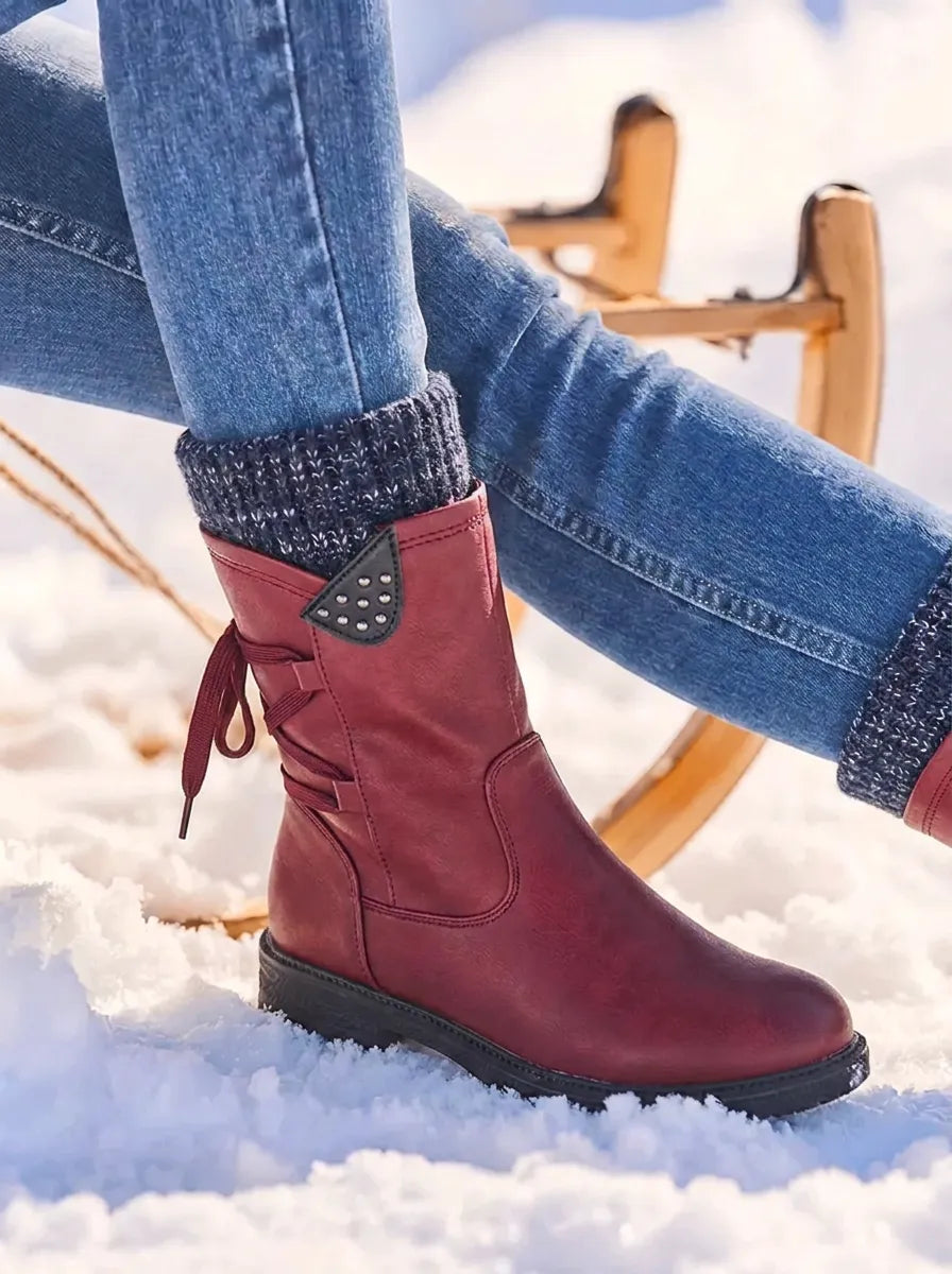 Women's Waterproof Mid Calf Boots with Side Zip