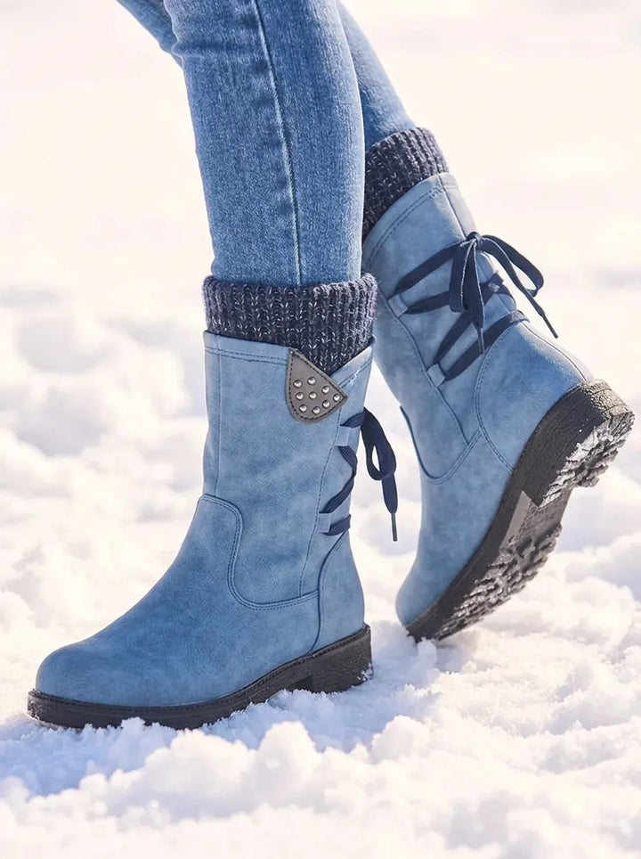 Women's Waterproof Mid Calf Boots with Side Zip