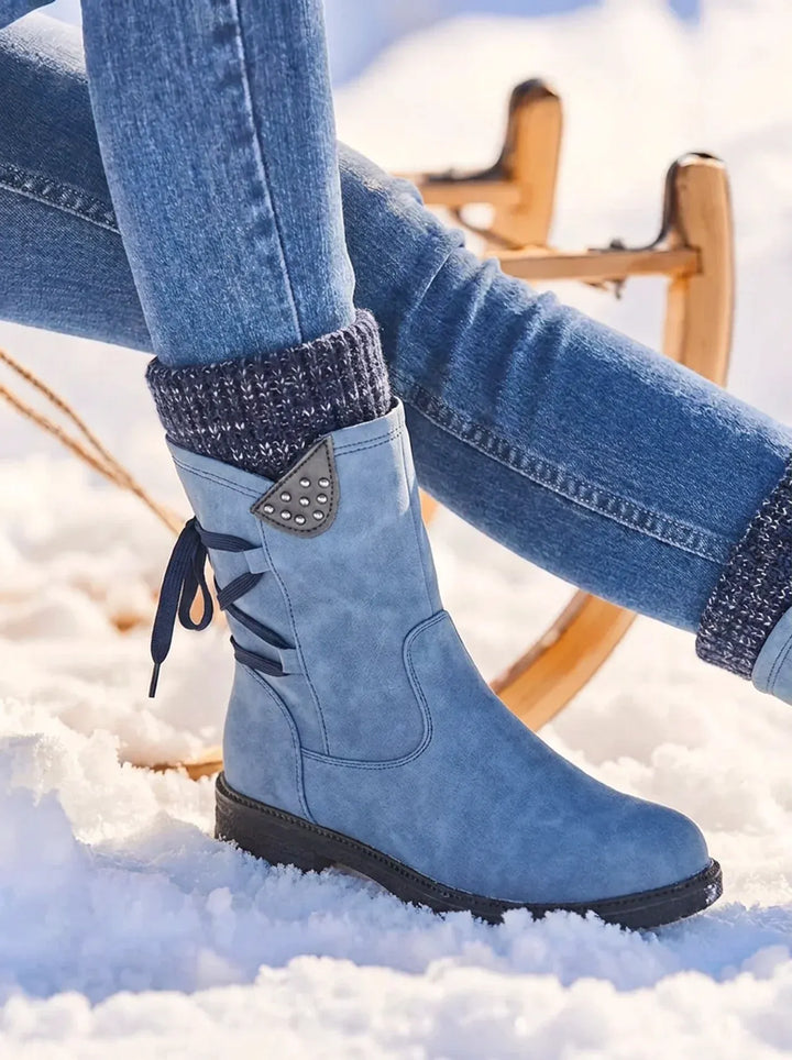 Women's Waterproof Mid Calf Boots with Side Zip