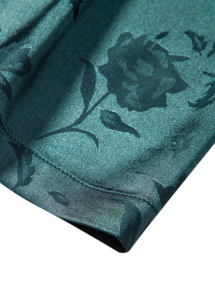 Men's Floral Jacquard Short Sleeve Shirt