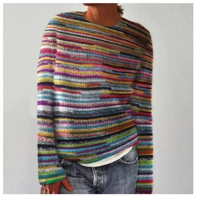 Women's Fair Isle Knit Sweater in Relaxed Oversized Fit