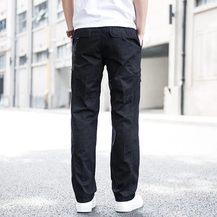 Men's Cotton Cargo Pants with Zip Pockets