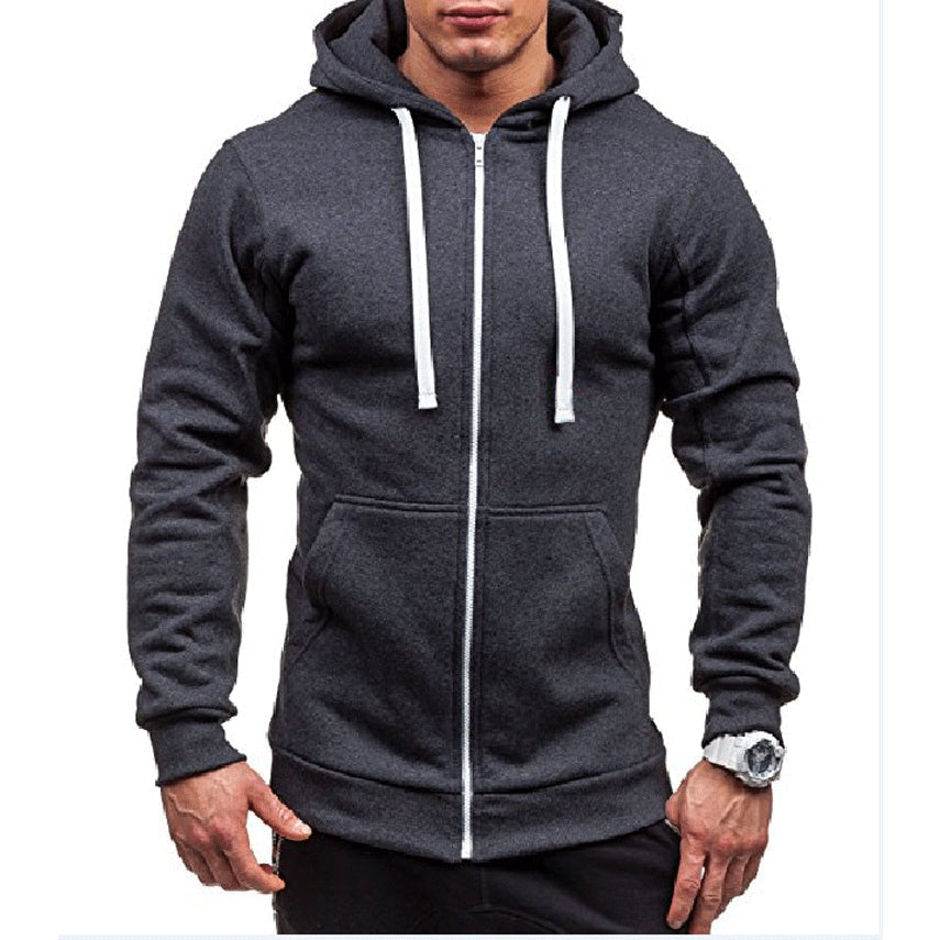 Men's Fleece Muscle Fit Zip-Up Hoodie
