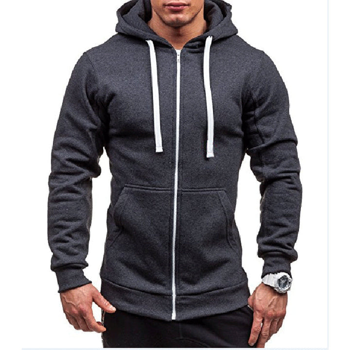 Men's Fleece Muscle Fit Zip-Up Hoodie