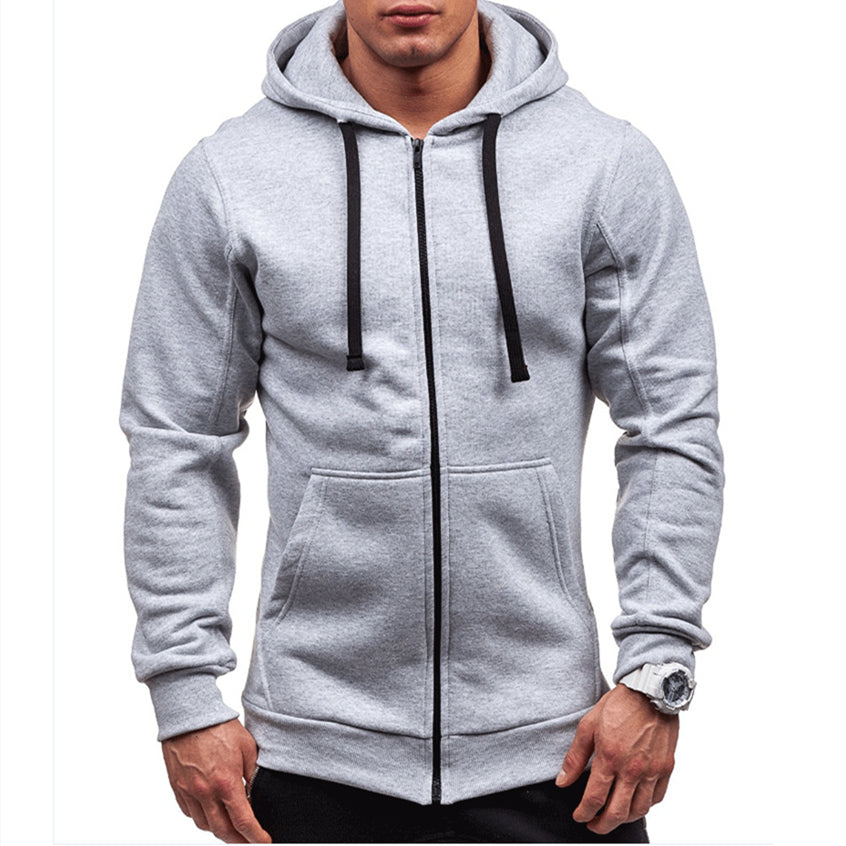 Men's Fleece Muscle Fit Zip-Up Hoodie