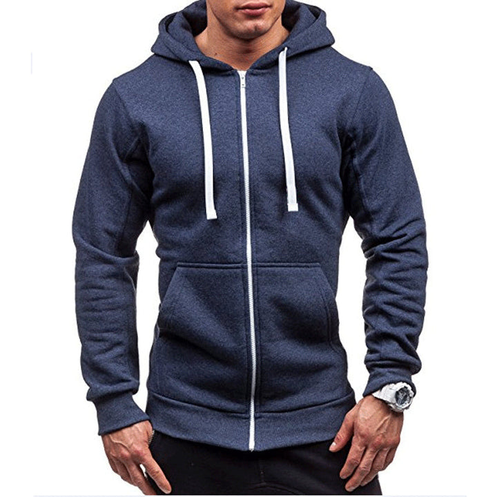 Men's Fleece Muscle Fit Zip-Up Hoodie