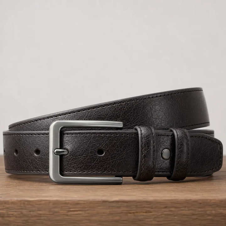 Men's Stitched Belt with Double Loop Buckle