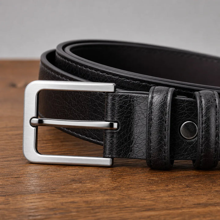 Men's Stitched Belt with Double Loop Buckle