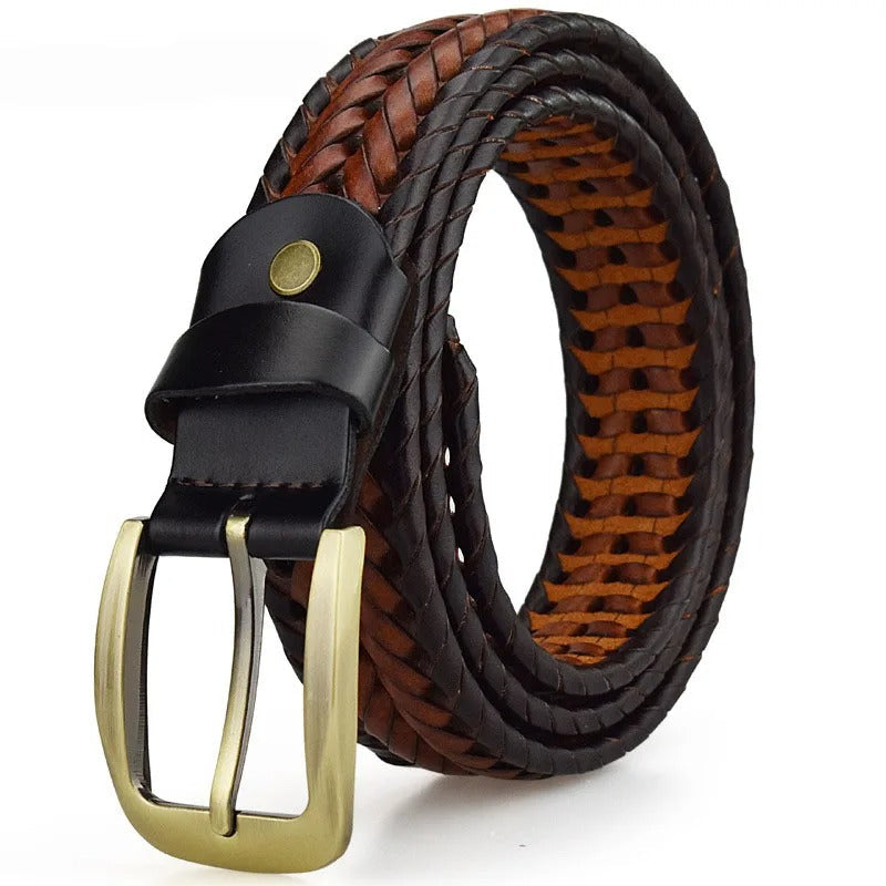 Men's Braided Leather Belt