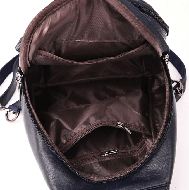 Women's Leather Backpack with Buckle Flap Closure