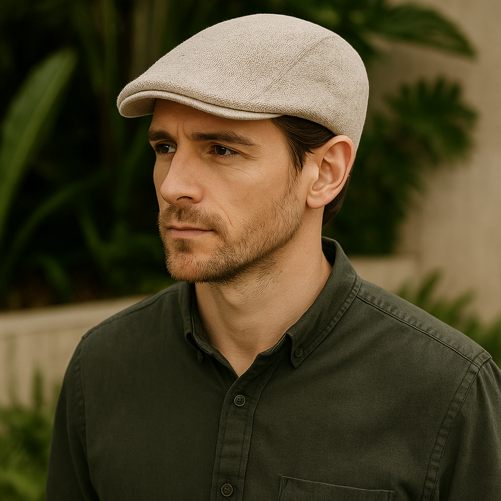 Classic Linen Flat Cap