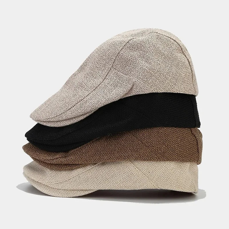 Classic Linen Flat Cap