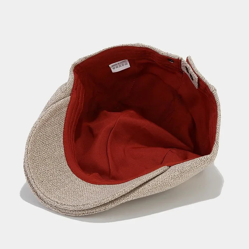 Classic Linen Flat Cap