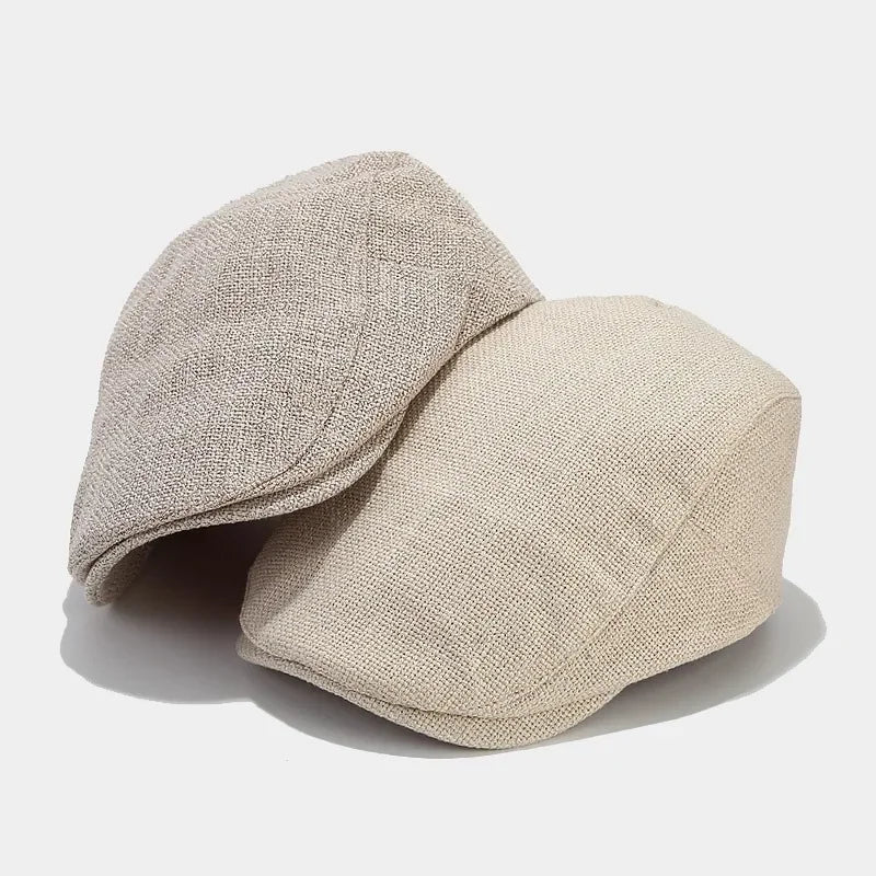 Classic Linen Flat Cap