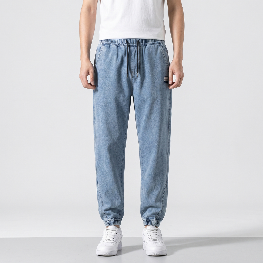 Relaxed Fit Denim Jogger Pants