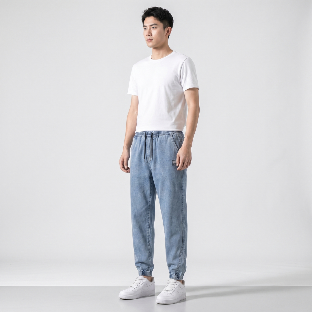 Relaxed Fit Denim Jogger Pants