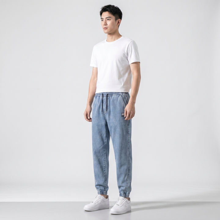 Relaxed Fit Denim Jogger Pants