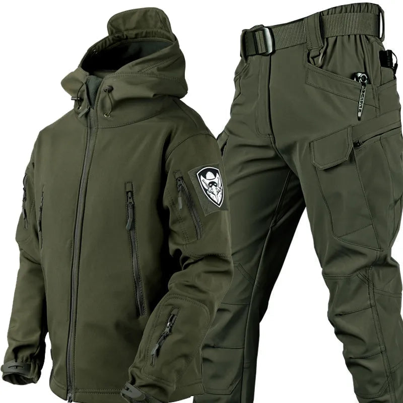 Men's Tactical Softshell Jacket and Cargo Pants Set