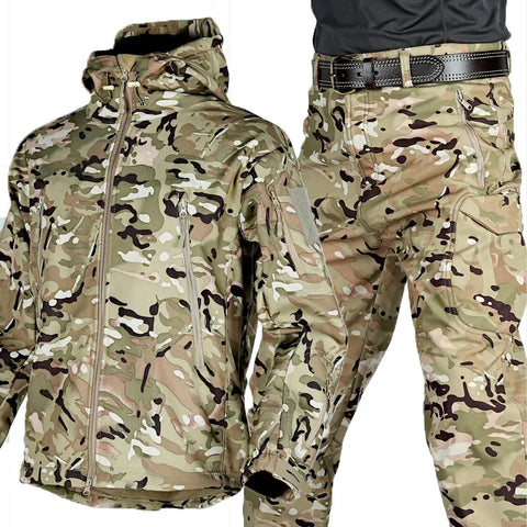 Men's Tactical Softshell Jacket and Cargo Pants Set