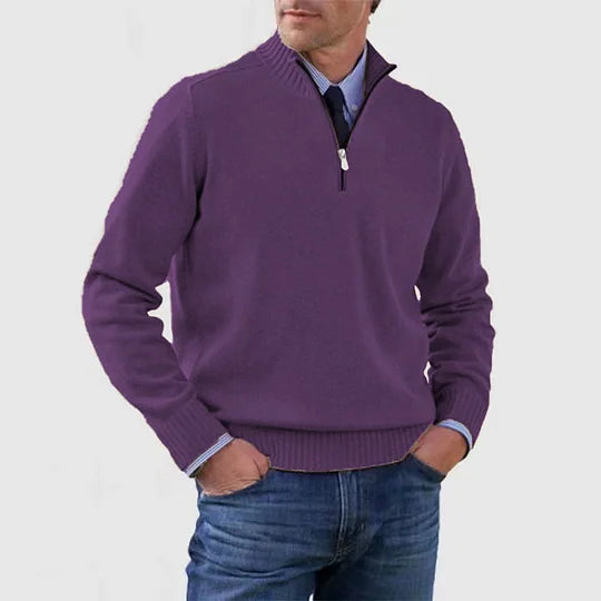 Men's Quarter Zip Knit Pullover