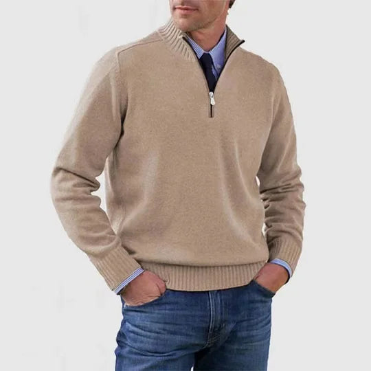 Men's Quarter Zip Knit Pullover