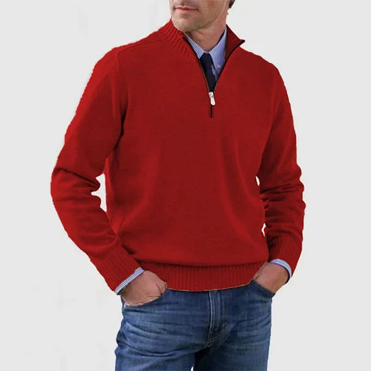Men's Quarter Zip Knit Pullover