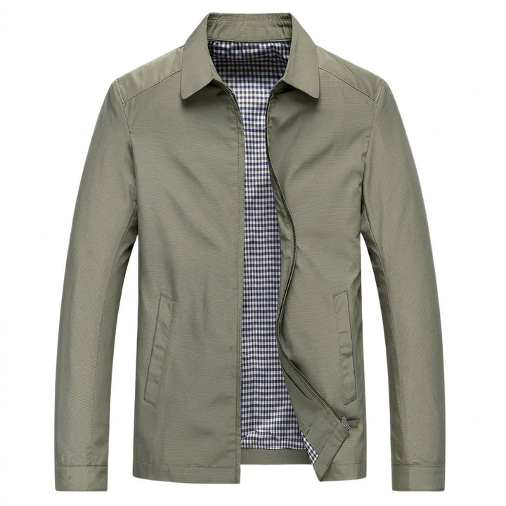 Men's Zip-Up Jacket with Gingham Lining