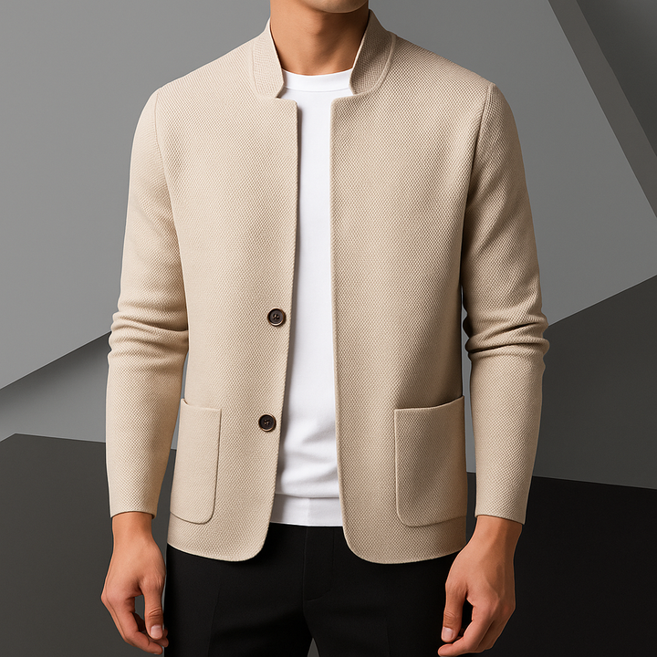 Men's Textured Knit Cardigan