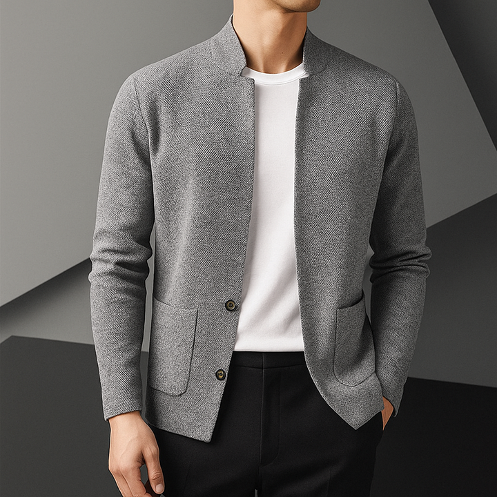 Men's Textured Knit Cardigan