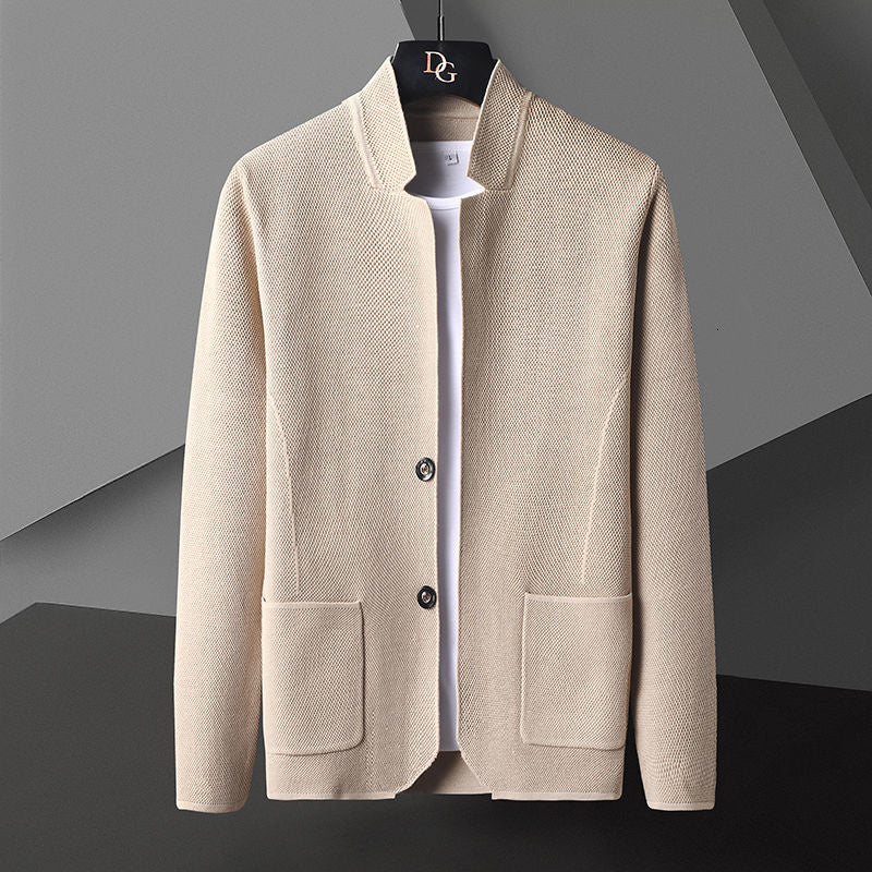 Men's Textured Knit Cardigan