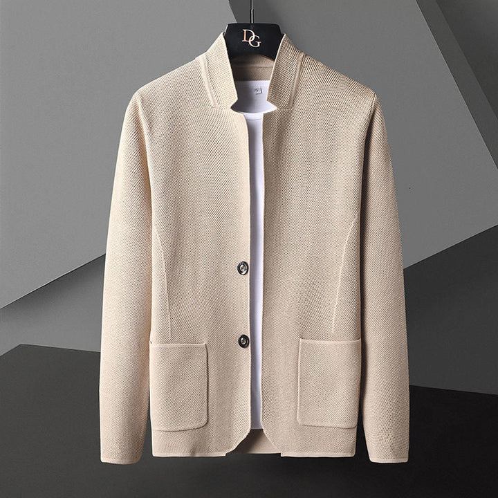 Men's Textured Knit Cardigan